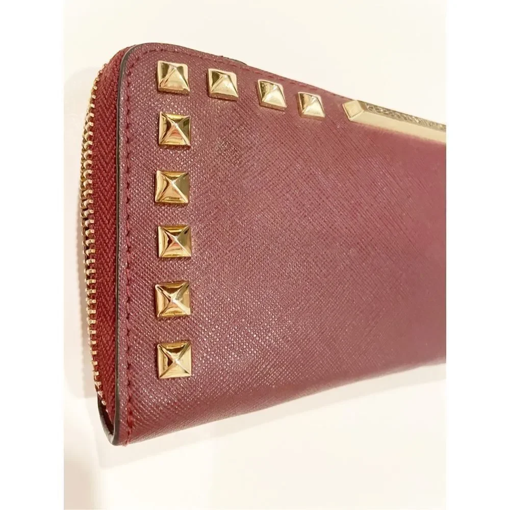 Rebecca Minkoff Continental Wallet Gold Rockstud Zip Around